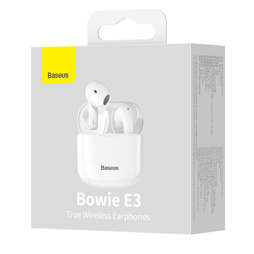 Безпровідні навушники Baseus Earphones Bowie E3 White Білий NGTW080002