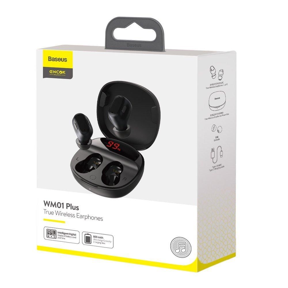 Безпровідні навушники Baseus Encok True Wireless Eaphones Plus Black Чорний NGWM01P-01