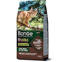 Сухой беззерновой корм для кошек крупных пород Monge (Монж) cat BWild Grain free буйвол 10 кг