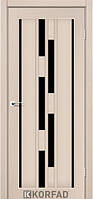 Двери межкомнатные,Korfad, Vinecia deluxe, VND-05, со стеклом черное