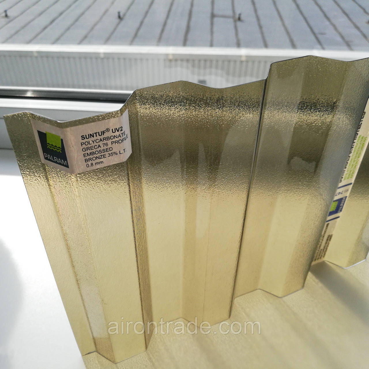 Полікарбонат SUNTUF Embossed 0,8 мм Greca76 Бронза колотий лід 1060x3000 мм