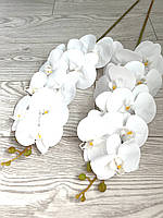 Искусственная орхидея фаленопсис Premium ( белая 107 см )