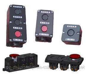 ПостПост кнопковий ПК722-2, 10A, (ЧЕРВОНА кнопка + ЧОРНА кнопка), корпус - карболіт, 230/400B, IP54 - фото 1 - id-p268614900