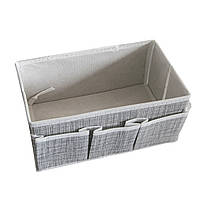 Органайзер з тканини для речей Besser Royal 25x15x12см Сіра коробка для дрібниць, ящик для косметики