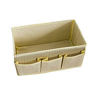 Органайзер Besser Royal 25x15x12см Бежева коробка органайзер для речей, органайзер з тканини для косметики