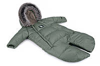 Зимний комбинезон - трансформер Cottonmoose Moose 0-6 M 767/141 jungle green (хаки) (30203)