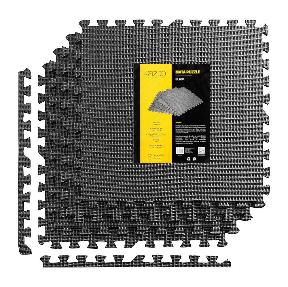Мат-пазл (ластівчин хвіст) 4FIZJO Mat Puzzle EVA 120 x 120 x 1 cм Black (P-5907222931011)