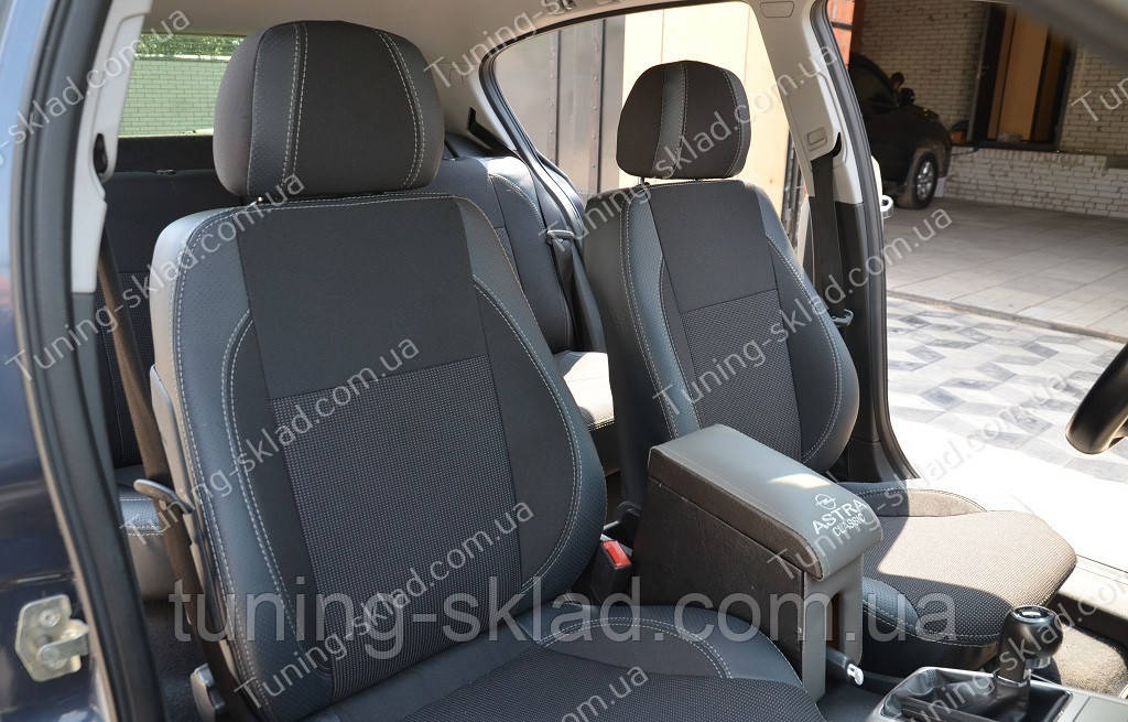 Чохли на сидіння Опель Астра Н хетчбек (чохли з екошкіри Opel Astra H стиль Premium), фото 1
