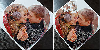 Друк на пазлі "серце" 43 елементи