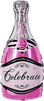 Фольгированный шар Розовое шампанское 96х48 см (Китай) в упаковке