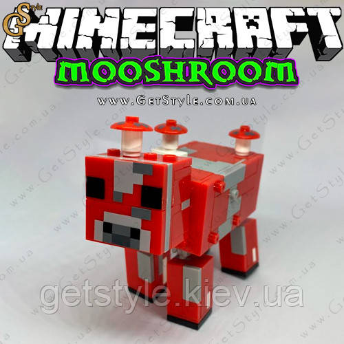 Конструктор фігурка Грибна корова Майнкрафт Mooshroom 9 см