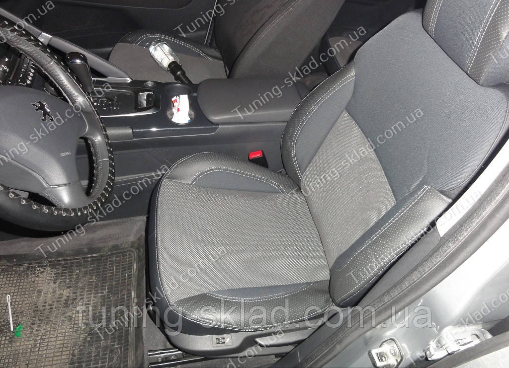 Чохли на сидіння Пежо 3008 (чохли з екошкіри Peugeot 3008 стиль Premium), фото 1
