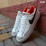 Чоловічі кросівки Nike blazer low (білі з чорним) зручні універсальні весняні кеди О10736 top, фото 9