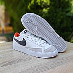 Чоловічі кросівки Nike blazer low (білі з чорним) зручні універсальні весняні кеди О10736 top, фото 3