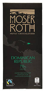 Шоколад чорний Moser Roth 70% Dominican Republic, 100 г