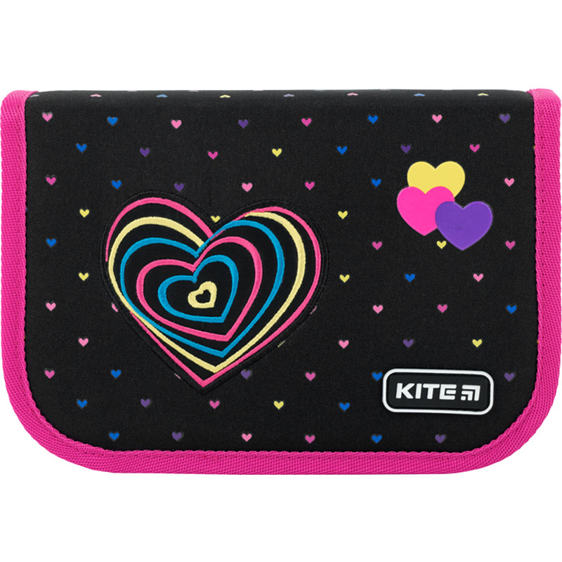 Пенал без наповнення Kite Hearts K22-622-11, 1 відділення, 2 відвороти