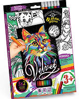Раскраска бархатная Velvet: Кошка VLV-01-10 Danko-Toys Украина