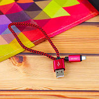 Кабель Aspor A173 USB Micro 3A/0.3м- красный