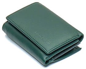 Зелений компактний гаманець з натуральної шкіри в три складання Marco Coverna MC-1419-7