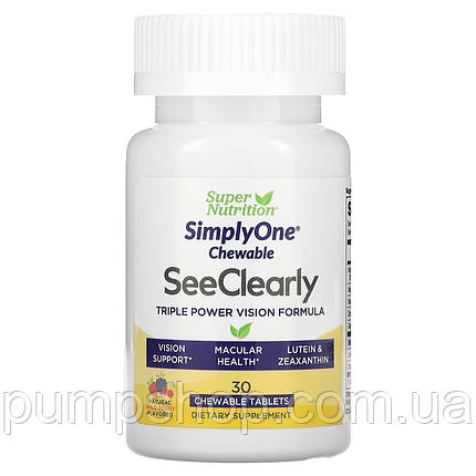 (уцінка термін по 2.24) Для підтримки зору Super Nutrition Simply One See Clearly 30 жув. таб., фото 2