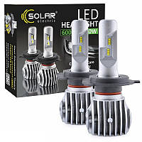 LED лампа светодиодная H4 радиатор 6000Lm "Solar" 8604 /CREE CHIP/40W/CANBUS/6500K/IP65/9-32v (2шт)