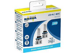 LED лампа світлодіодна H11 радіатор+кулер 8000Lm "NARVA" 24W/6500K/IP67/8-48v (2шт) (180483000)