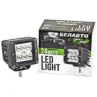 Протитуманна LED Фара  Квадрат  24W (4W*6) 10-30V  80*75*82mm  Дальний/Spot "BELAUTO" (BOL0604 Spot)  (1шт)