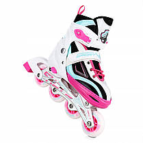 Роликові ковзани SportVida 4 в 1 SV-LG0033 Size 39-42 White/Pink/Blue, фото 5