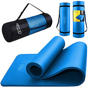 Коврик (мат) спортивный 4FIZJO NBR 1 см для йоги и фитнеса 4FJ0014 Blue Скидка All 1088