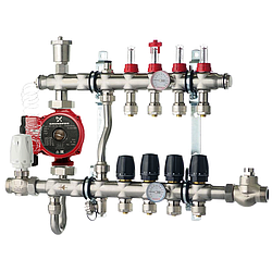 Колектор бічне під'єднання 1011 неіржавка в зборі з насосом на 2 виходи