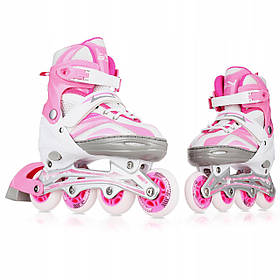 Роликовые коньки SportVida 4 в 1 SV-LG0012 Size 39-42 White/Pink alli ОРИГИНАЛ