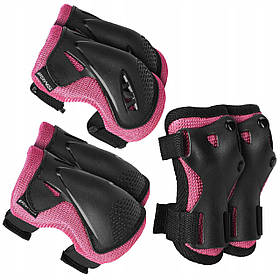 Комплект защитный SportVida 3 в 1 SV-KY0006-M Size M Black/Pink alli ОРИГИНАЛ