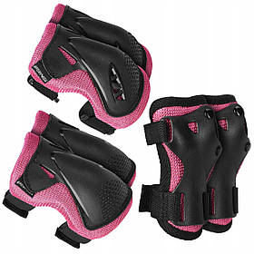 Комплект защитный SportVida 3 в 1 SV-KY0006-S Size S Black/Pink alli ОРИГИНАЛ