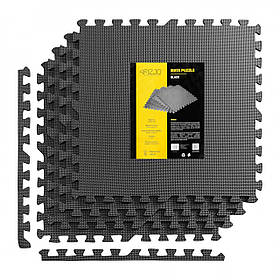Мат-пазл (ласткін хвіст) 4FIZJO Mat Puzzle EVA 120 x 120 x 1 cм 4FJ0060 Black Скидка All 1639