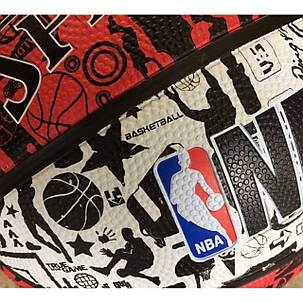 Мяч баскетбольный Spalding NBA Graffiti Outdoor White/Red Size 7 alli ОРИГИНАЛ, фото 2