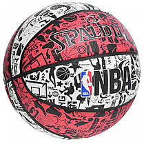 Мяч баскетбольный Spalding NBA Graffiti Outdoor White/Red Size 7 alli ОРИГИНАЛ, фото 2