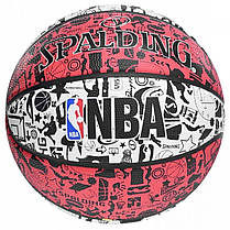 Мяч баскетбольный Spalding NBA Graffiti Outdoor White/Red Size 7 alli ОРИГИНАЛ, фото 3