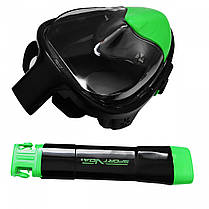 Маска для снорклинга (плавания) SportVida SV-DN0023 Size L/XL Black/Green alli ОРИГИНАЛ, фото 3