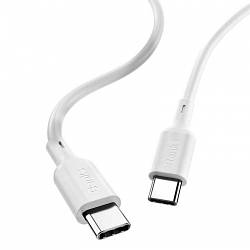 Кабель зарядний BENKS USB Type-C to Type-C PD кабель у термопластичній оболонці 1.2 м White (D36)