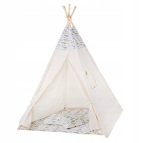 Детская палатка (вигвам) Springos Tipi XXL TIP14 White/Mix alli ОРИГИНАЛ