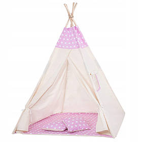 Детская палатка (вигвам) Springos Tipi XXL TIP09 White/Pink alli ОРИГИНАЛ