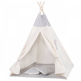 Детская палатка (вигвам) Springos Tipi XXL TIP10 White/Grey alli ОРИГИНАЛ