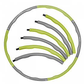 Обруч массажный Hula Hoop SportVida 100 см 1.2 кг SV-HK0339 Grey/Green Скидка All 1295