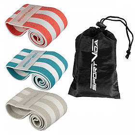 Резинка для фитнеса и спорта тканевая SportVida Hip Band 3 штуки SV-HK0363 Скидка All 1309