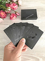Карты для покера из пластика в черном цвете высокого качества 54 штуки