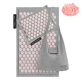 Коврик акупунктурный с подушкой 4FIZJO Eco Mat Аппликатор Кузнецова 68 x 42 см 4FJ0228 Grey/Pink Скидка All 1365