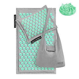 Коврик акупунктурный с подушкой 4FIZJO Eco Mat Аппликатор Кузнецова 68 x 42 см 4FJ0230 Grey/Mint Скидка All 1367