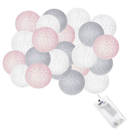 Гірлянда на батарейках Springos Cotton Balls 4 м 20 LED CL0048 Warm White, фото 1