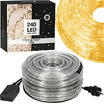 Гірлянда дюралайт вулична (зовнішня) Springos Rope Lights 10 м 240 LED CL1200 Warm White, фото 3