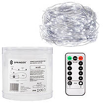 Гірлянда на батарейках Springos 4.9 м 50 LED Pilot CL0106 Cold White, фото 3